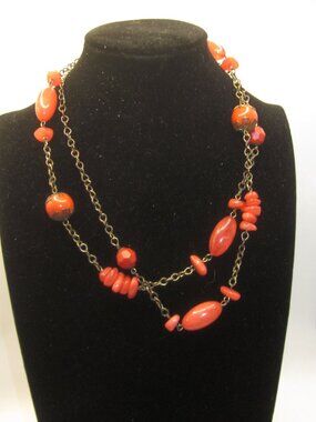 Salmon Colored Acrylic Necklace